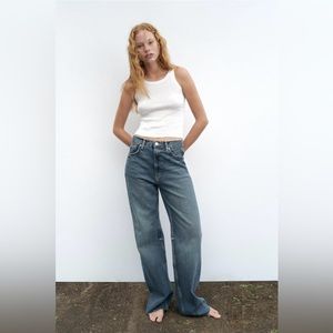 Zara sleeveless cotton knit tank top m